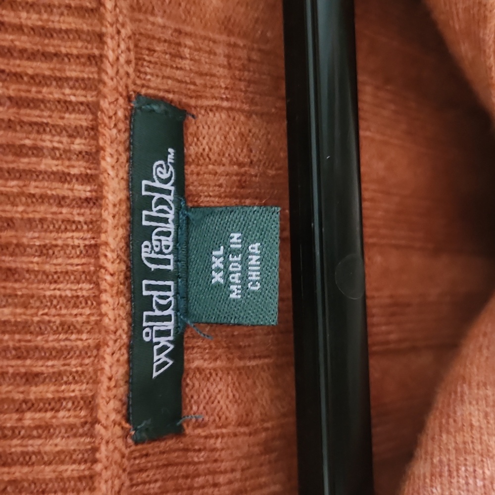 Wild Fable Rust Ribbed Zip-Up Sweater - Picture 2 of 6